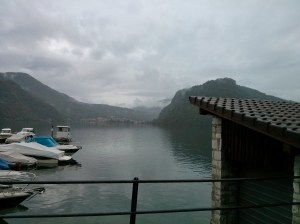 A wet day on Lake Lugano